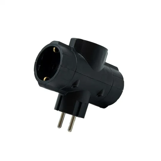 Trostruki T razvodnik crni 16A 250V 3680W PM-42-C T3