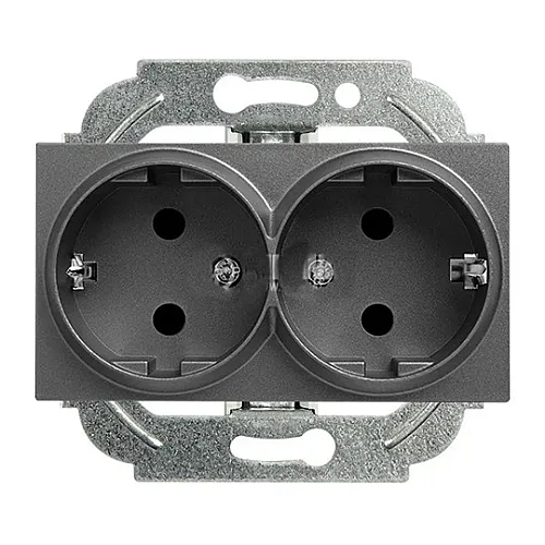 Priključnica tamno siva šuho dupla II vijčana 16A 250V WKTT0205-2DG EU4 Karre Plus Panasonic