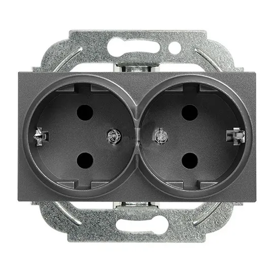 Priključnica tamno siva šuho dupla II vijčana 16A 250V WKTT0205-2DG EU4 Karre Plus Panasonic