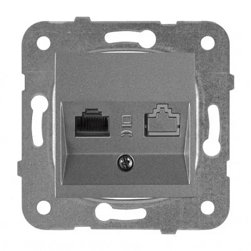 Priključnica tamno siva 1M telefonska CAT3 RJ11 WKTT0402-2DG EU4 Karre Plus Panasonic