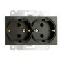 Priključnica crna šuho dupla II vijčana 16A 250V WKTT0205-2BL EU4 Karre Plus Panasonic