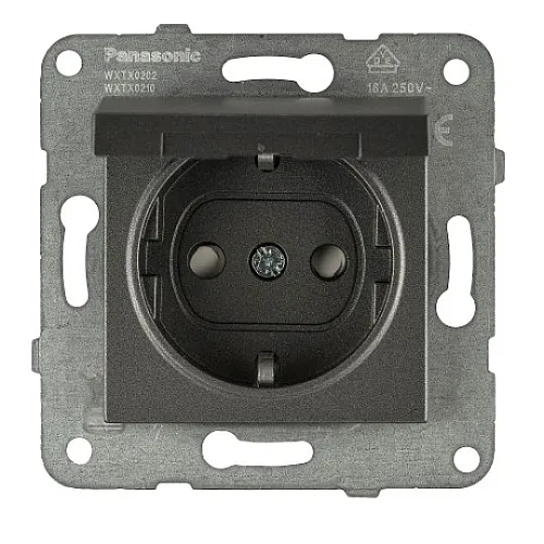 Priključnica tamno siva šuho sa poklopcem II+DZ vijčana 16A 250V WKTT0210-2DG EU4 Karre Plus Panasonic