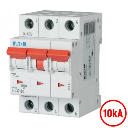 Automatski osigurač 10A C 10kA PL7-C10/3 263407 Eaton