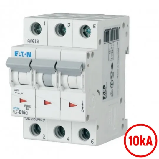 Automatski osigurač 16A C 10kA PL7-C16/3 263409 Eaton