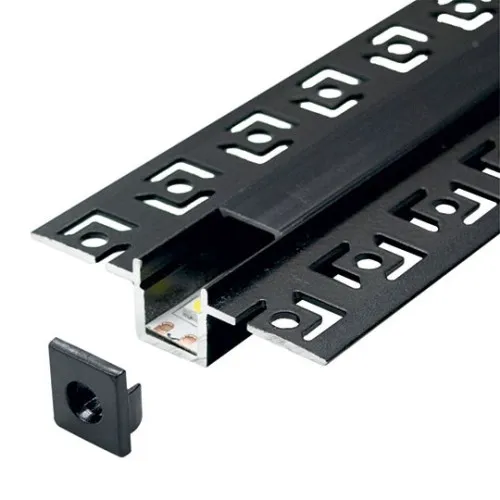 Aluminijumski profil za LED trake crni 13x52.5x2000mm set sa crni difuzorom MA639-CC