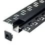 Aluminijumski profil za LED trake crni 13x52.5x2000mm set sa crni difuzorom MA639-CC