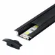 Aluminijumski profil za LED trake crni ugradno-nadgradni set sa crnim difuzorom 7x24.7x2000mm M508-CC