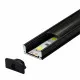 Aluminijumski profil za LED trake crni nadgradni 7x17.4x2000mm set sa crnim difuzorom M509-CC Mitea Lighting
