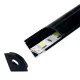 Aluminijumski profil za LED trake crni ugaoni 15.8x15.8x2000mm set sa crnim difuzorom M601-CC