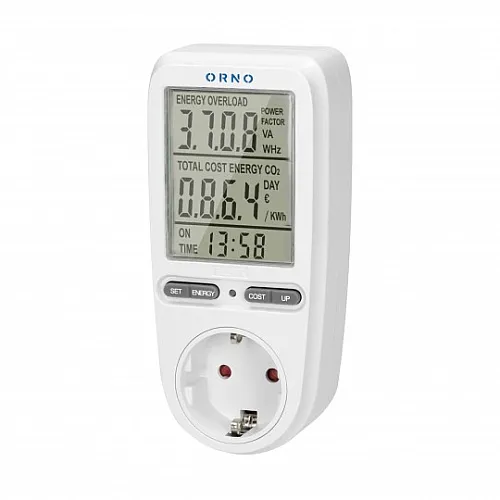 LCD merač potrošnje 3680W beli OR-WAT-435(GS) Orno