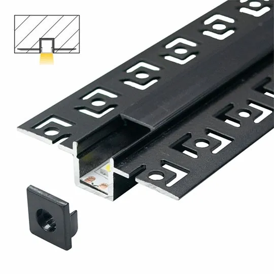 Aluminijumski profil za LED trake crni 13x52.5x2000mm set sa crni difuzorom MA639-CC