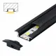 Aluminijumski profil za LED trake crni ugradno-nadgradni set sa crnim difuzorom 7x24.7x2000mm M508-CC