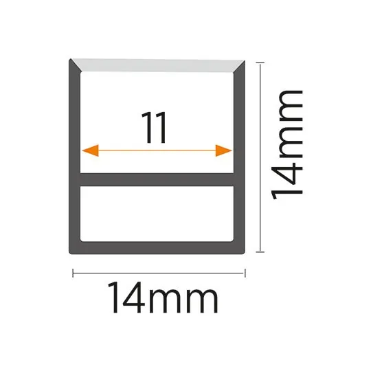 Profil za LED trake IP65 14x14mm sa difuzorom 10m silikonski neon MN14x14