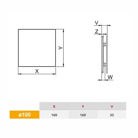 Ispuna za pločicu preko ventilatora PI100 Awenta