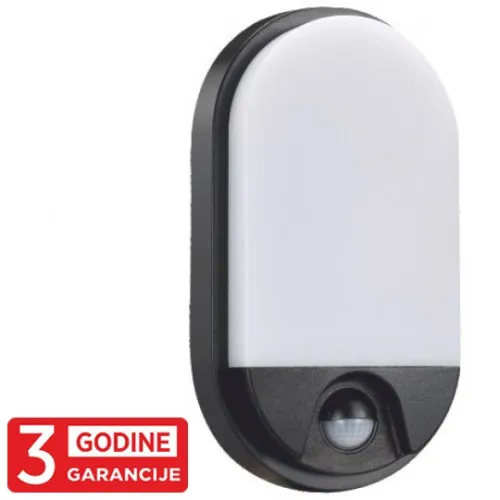 Zidna lampa crna 15W 6000K IP54 221,2x44,5x212,2mm LED sa IR senzorom pokreta 3Y M272-72B-S