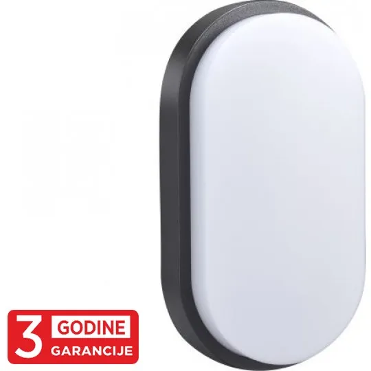 Zidna lampa crna 15W 6000K IP54 LED 3Y M272-72B-N