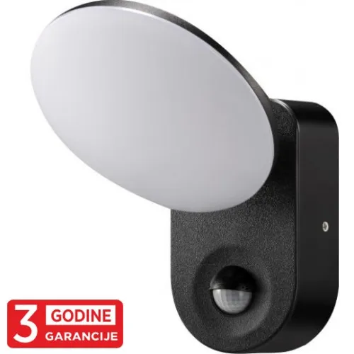 Zidna lampa crna 15W 6000K IP65 LED sa IR senzorom pokreta 3Y M272-ST94-S