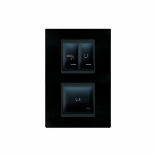 Set sklopki sa indikatorom za kupatilo vertikalna univerzalna crna 3x16AX 250V 72323.E1E1 Experience Aling