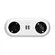 Priključnica bela OR-AE-13133(GS)/W prenosna dvostruka za sto sa 2xUSB punjačem 1,4m kabla 3x1,5mm2 Orno