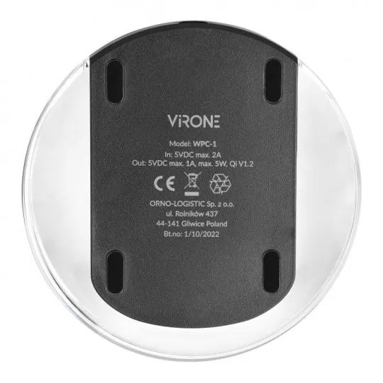 Stoni wireless punjač sa kablom 5VDC max.1A 5W WPC-1 Virone