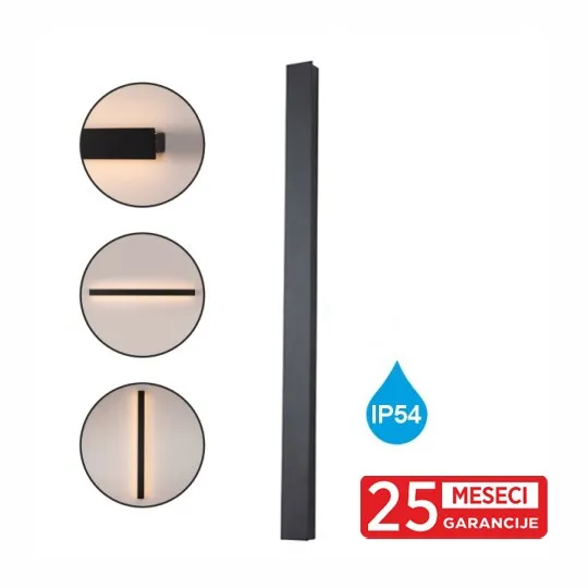 Zidna lampa crna 6W 4000K IP54 LED 540lm M083/300