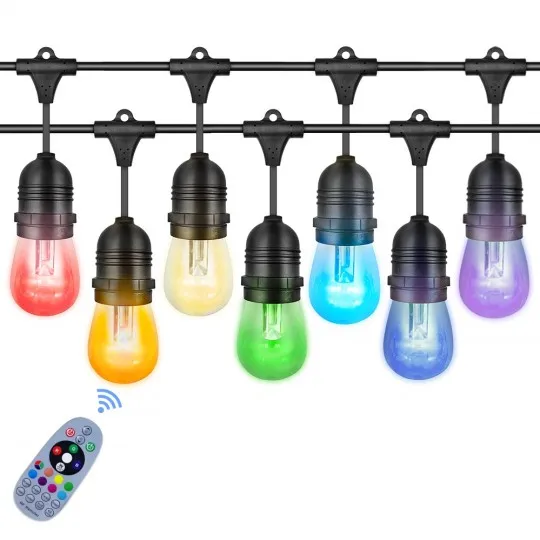 Set sijalica za dvorište crna 10+1x1W RGB IP44 10,7m E27 LED sa daljinskim MG-10/11m/RGB
