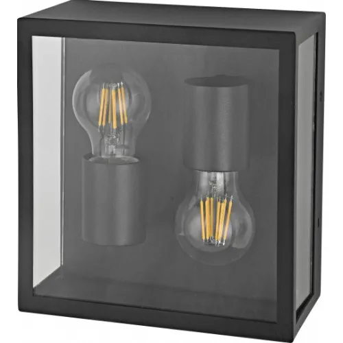 Zidna lampa crna Max.60W IP54 2xE27 baštenska M946 C