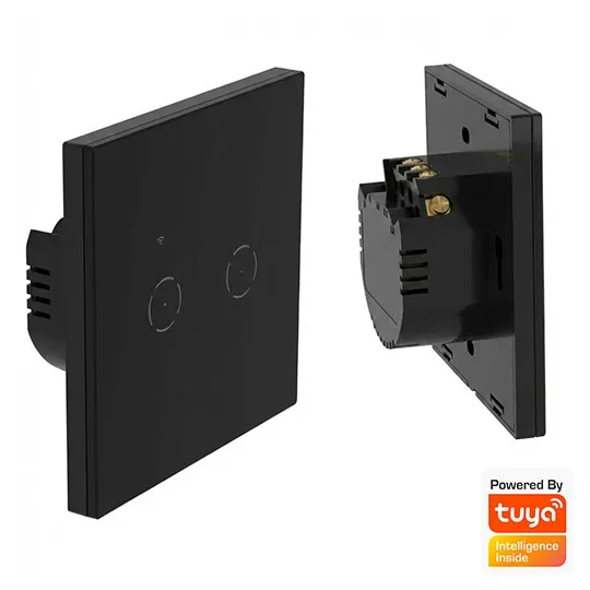 Prekidač crni TOUCH pametni Wi‑Fi smart breaker 10A 2.4GHZ MS-701-2-C Mitea Smart