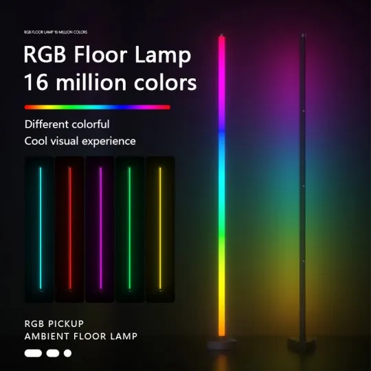 Podna lampa crna LED 12W RGB H1450mm sa daljinskim i adapterom 12V 1A IR+BT+APP smart M21004-BT