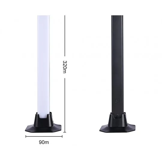 Stona lampa crna set LED 5W RGB H320mm 5V 2x2.5W smart IR+BT+APP M21005-BT