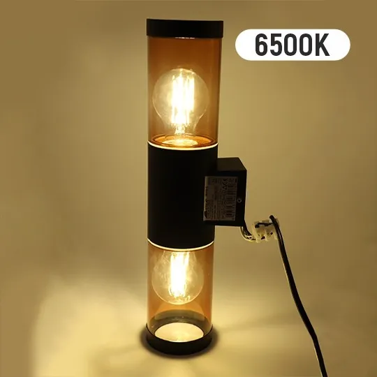 Zidna lampa crna Max.25W IP54 2xE27 baštenska M915 C