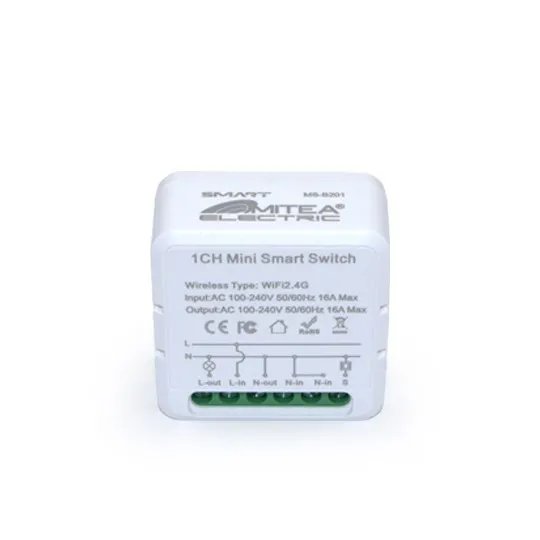 Prekidač 1/2 mini pametni jednokanalni Wi‑Fi (smart breaker) 16A, pogodan za doznu MS-B201 Mitea Electric