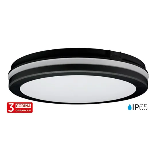 LED plafonjera crna 20W 175~250V 3CCT DIP switch 3000/4000/6500K IP65 200x55mm SMD 3Y M205701-C
