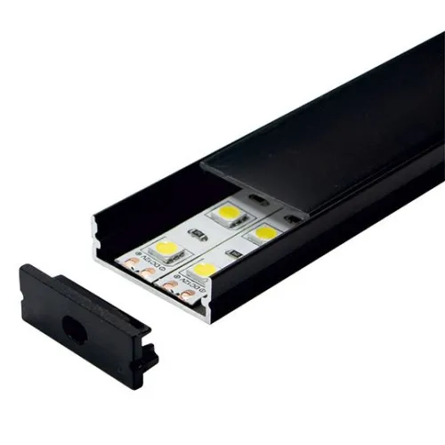 Aluminijumski profil za LED trake crni 10x30x2000mm sa difuzorom 2m MA619-CC