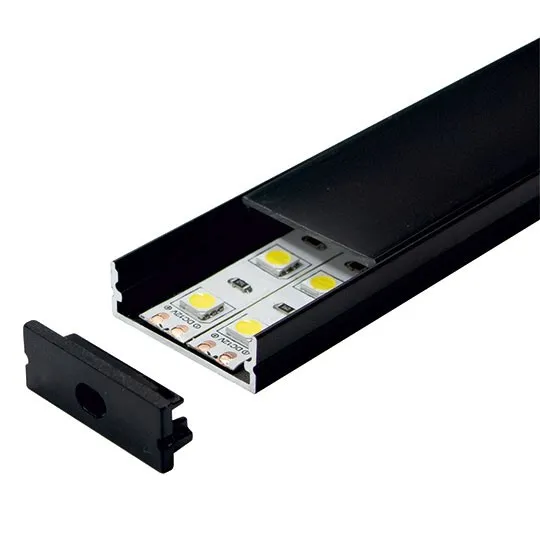 Aluminijumski profil za LED trake crni 10x30x2000mm sa difuzorom 2m MA619-CC