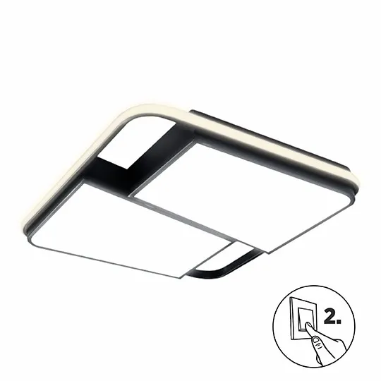 LED plafonjera crna 48-96-48W 175~240V 3CCT 3000/4000/6500K 480x480x60mm SMD (CCT ON-OFF) M205490