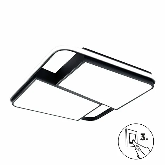 LED plafonjera crna 48-96-48W 175~240V 3CCT 3000/4000/6500K 480x480x60mm SMD (CCT ON-OFF) M205490