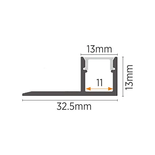 Aluminijumski profil za LED trake 13x32.5x2000mm sa difuzorom 2m MA3313