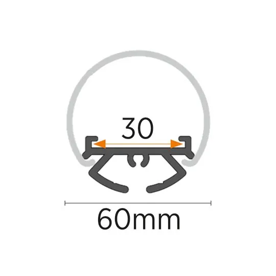 Aluminijumski profil viseći za LED trake 60x2000mm sa difuzorom 2m + 2 sajle od 1m MA637 Mitea Lighting