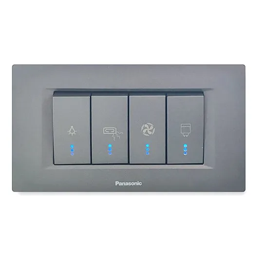 Prekidač antracit 1M INDIKATORSKI za GREJALICU sa indikatorom sivi 16A WT8(WVTT10021AN)02 EU2 Thea Modular Panasonic