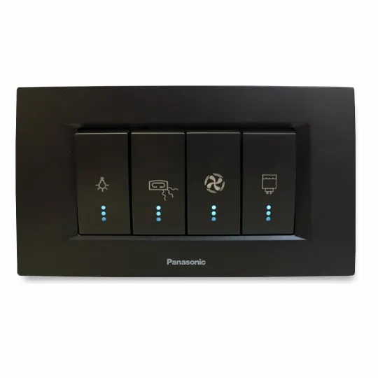 Prekidač crni 1M INDIKATORSKI za GREJALICU sa indikatorom 16A WT8(WVTT10021BL)02 EU2 Thea Modular Panasonic