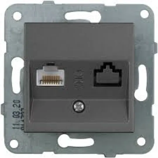 KPC kompj. 1M priklj. WKTT0404-2DG EU4 CAT5e, tamno siva, Karre Plus Panasonic