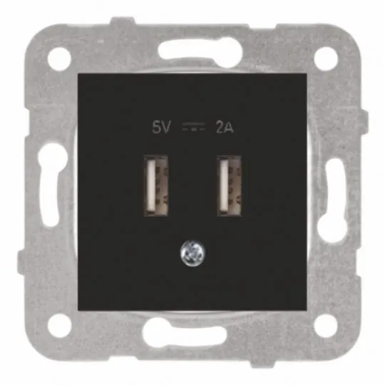 KPC USB 2x1A punjač WKTT0231-2BL EU4 5V-2A, crni, Karre Plus Panasonic