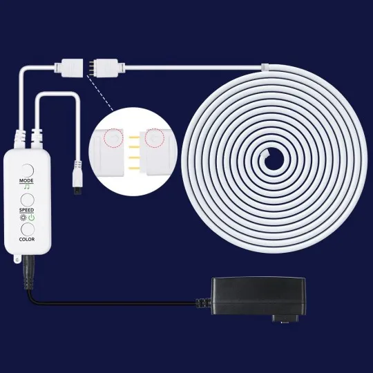 LED traka MLW-3535RGBIC-3m set 5W IP67 LED Magic RGB NEON 8x17mm BT+daljinski+APP Wi-Fi smart IC Mitea Lighting