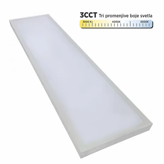 LED panel beli 36-40-48W 9u1 3CCT 3000/4000/6500K ram nadgradni 1200x300 BACKSIDE LIGHT ~4320lm M203427-N-B1