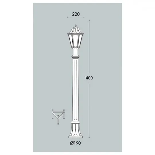 Stubna lampa crna ALOE R/ANNA CCT 2700-4000-6500K IP55 1xE27 A60 LED 8.5W - sijalica uključena uz proizvod E22.163.000.V1K Fumagalli