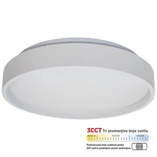 LED plafonjera bela 15W 220~240V 3CCT DIP switch 3000/4000/6500K fi260mm SMD M205540-B