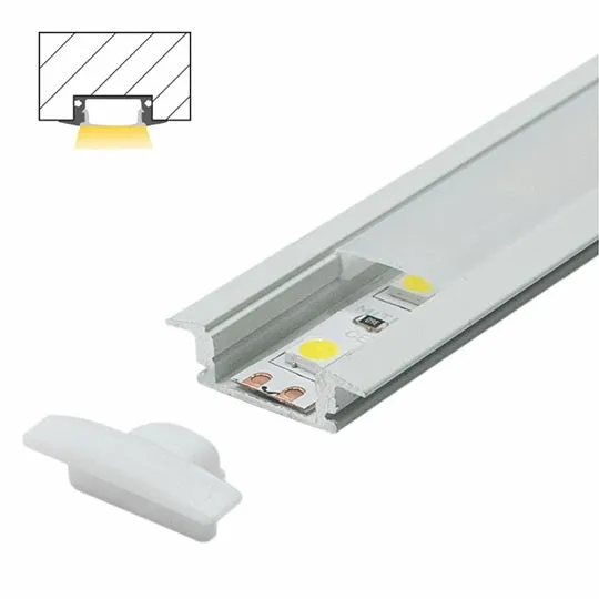 Aluminijumski profil za LED trake beli ugradno-nadgradni set sa difuzorom 7x24.7x2000mm M508-B