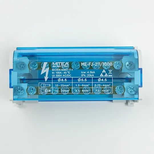 Modularni razdelni blok sa poklopcem (klema) plava max.100A ME-FJ211/100B