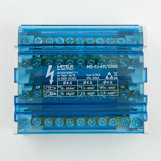 Modularni razdelni blok sa poklopcem (klema) plava max.100A ME-FJ411/100B